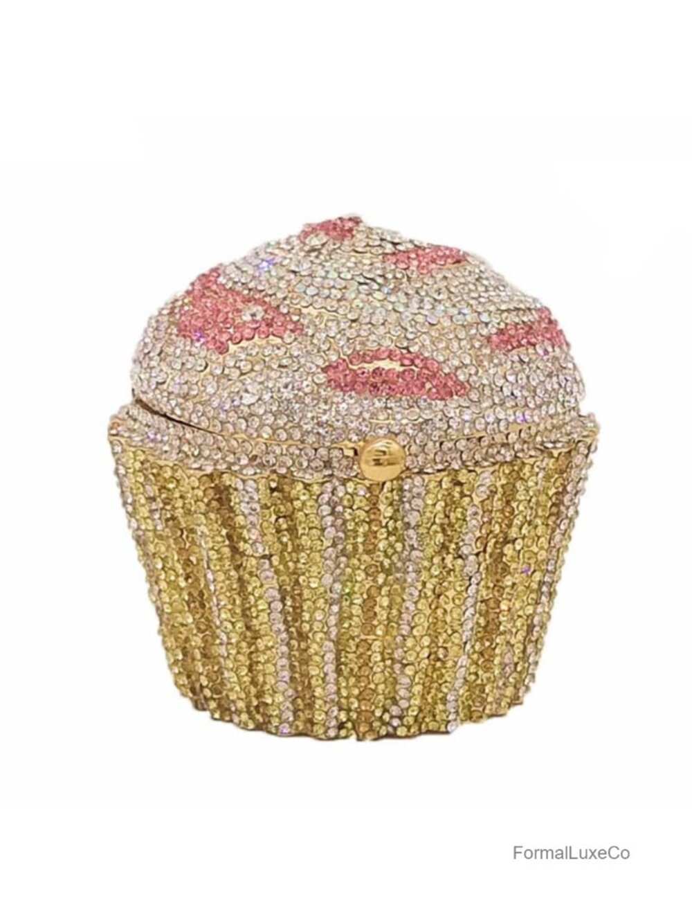 Novelty Cupcake Clutch Purse Crystal Evening Rhinestone Bridal Handbag